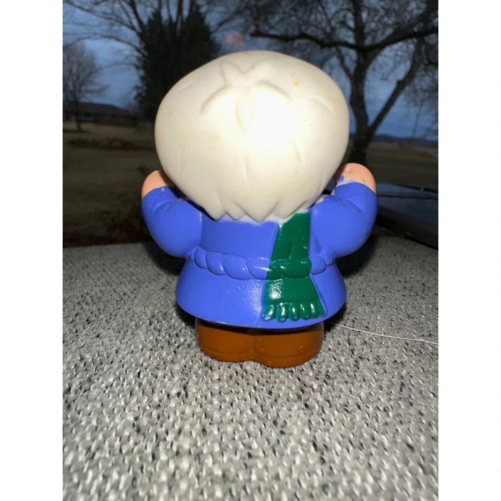 Fisher-Price Little People Santa Claus Figure Blue Coat Green Scarf Vintage Toy